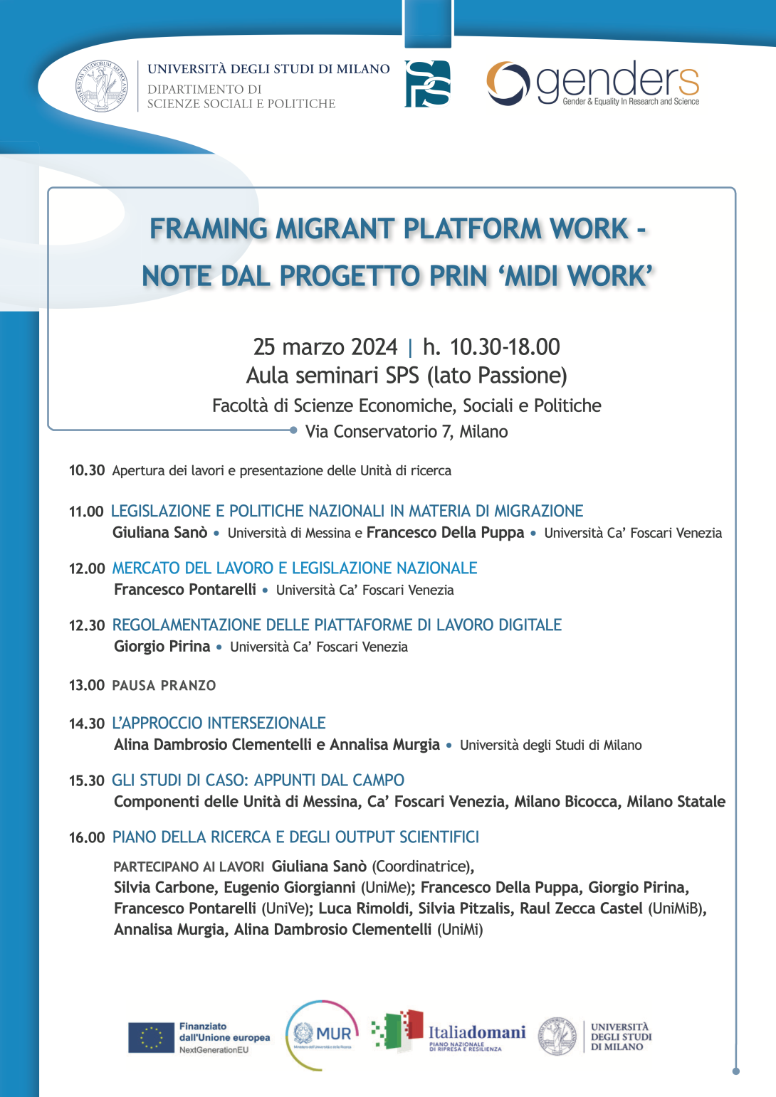 PRIN PNRR InMigrHealth Framing migrant platform work