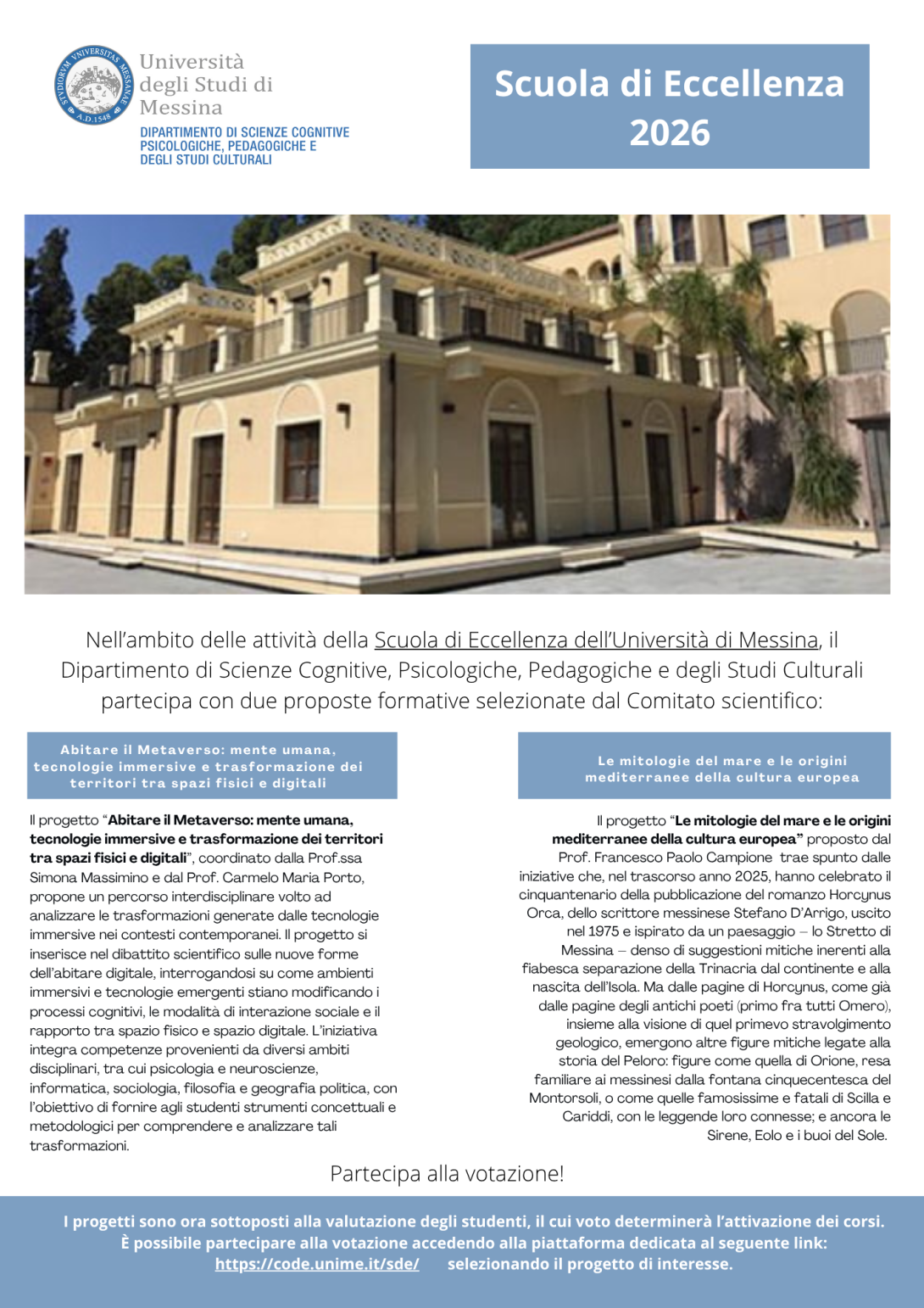  Nome Scuola di Eccellenza 2026 proposte Cospecs