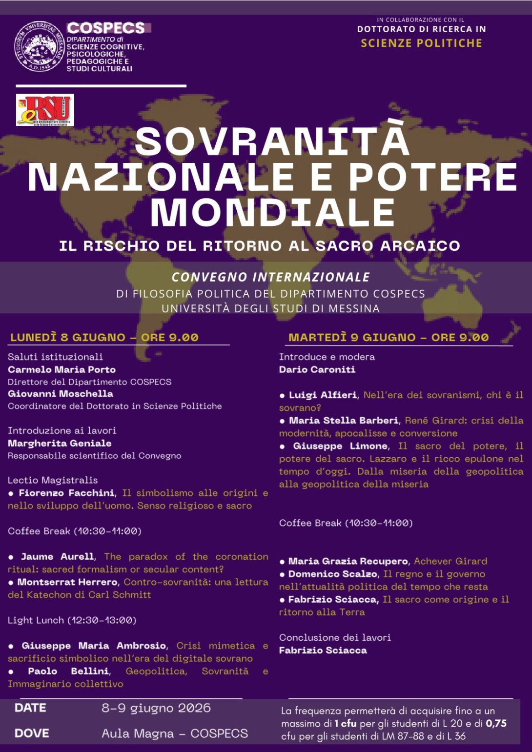 Locandina Sovranità nazionale e Potere mondiale